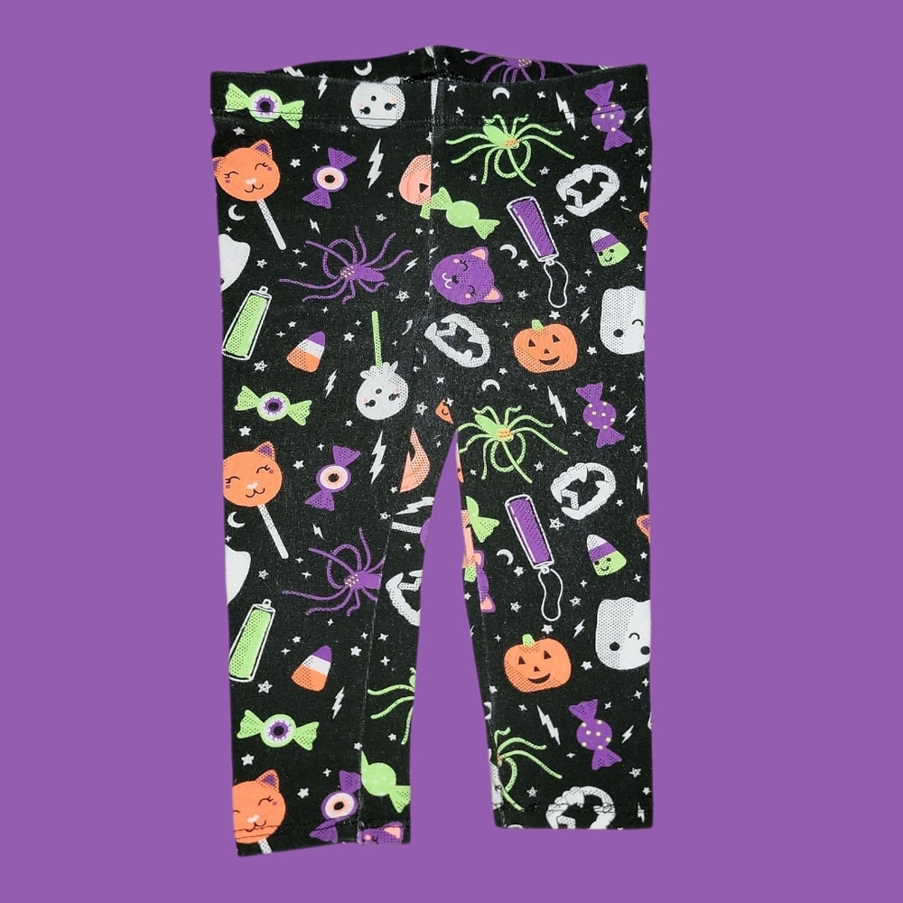 Cat & Jack Halloween Themed Leggings - Black, Orange, Green, Purple